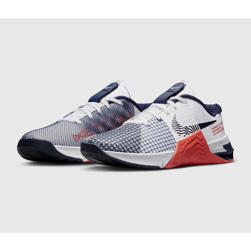 Nike Metcon 8 White Crimson Obsidian Men's Training Shoes Size 11